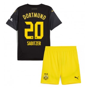 Billiga Borussia Dortmund Marcel Sabitzer #20 Bortatröja Barn 2024-25 Kortärmad (+ Korta byxor)